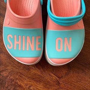 Crocs platform shine on